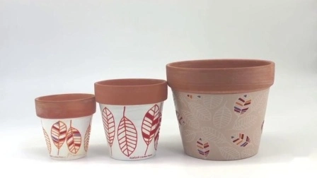 Terrakotta-Töpfe mit Untersetzer, Tontopf, Ton-Keramik-Pflanzgefäß, Kaktus-Blumentöpfe, Sukkulenten-Topf, Abflussloch